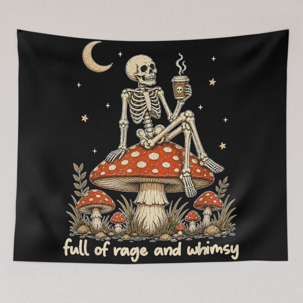 Item preview, Full of Rage and Whimsy Skeleton Mushroom Halloween  designed and sold by NgumohaLanke.