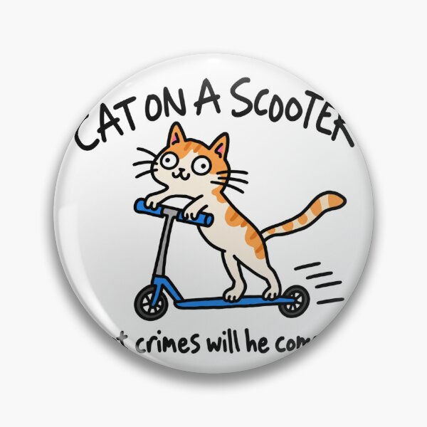 Item preview, Funny Cat Riding Scooter Cute Cartoon designed and sold by MonkiFlipp.