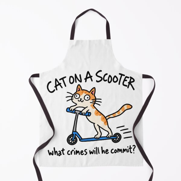 Item preview, Funny Cat Riding Scooter Cute Cartoon designed and sold by MonkiFlipp.