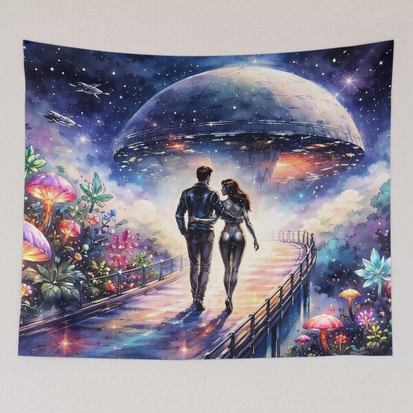 Item preview, Couple Walking Toward Spaceship designed and sold by cuprum.