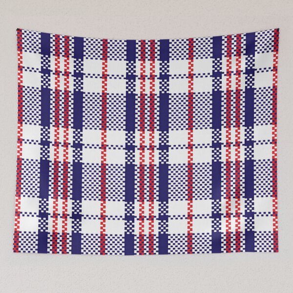 Item preview, A Classic Plaid Design Featuring Bold Deep Navy, Crisp White, and Vibrant Red Accents Set in a Harlequin Pattern designed and sold by Matt_Smith.