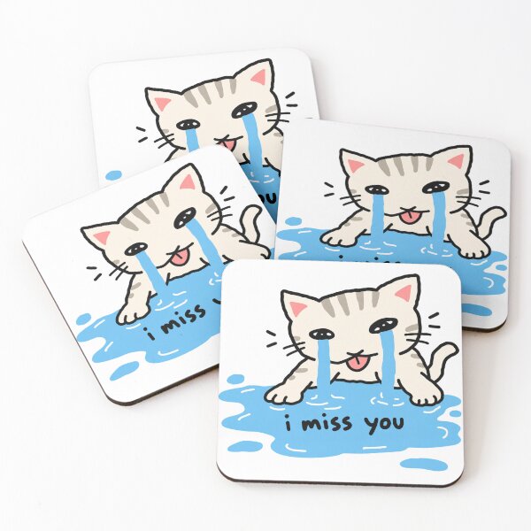 Item preview, Cute Crying Cat I Miss You Sad Love designed and sold by MonkiFlipp.