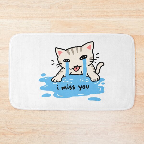 Item preview, Cute Crying Cat I Miss You Sad Love designed and sold by MonkiFlipp.