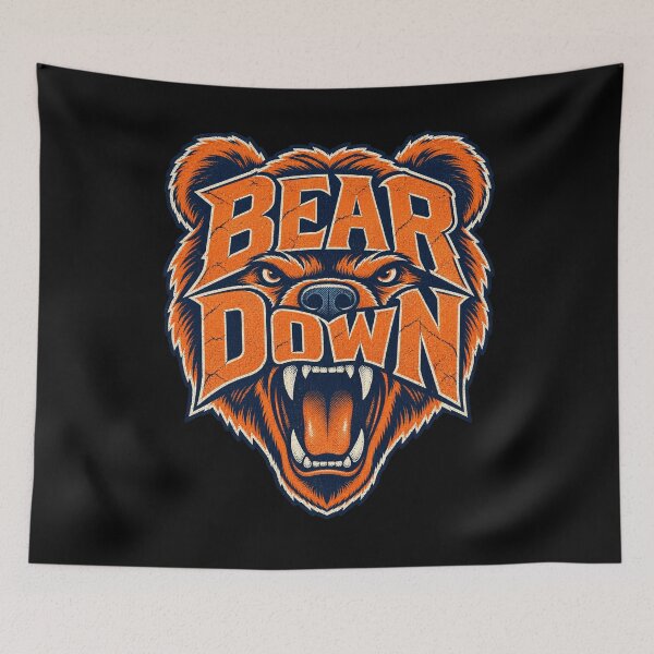 Item preview, Bear Down Fierce Grizzly Bear Mascot Retro Sports Design designed and sold by ZaDonShop.