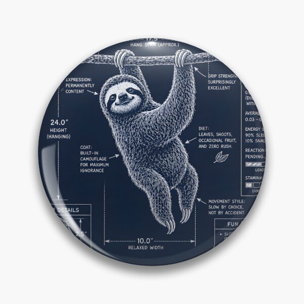 Item preview, Sloth Mode On 24/7 Funny Sloth Blueprint designed and sold by Genius Geek.
