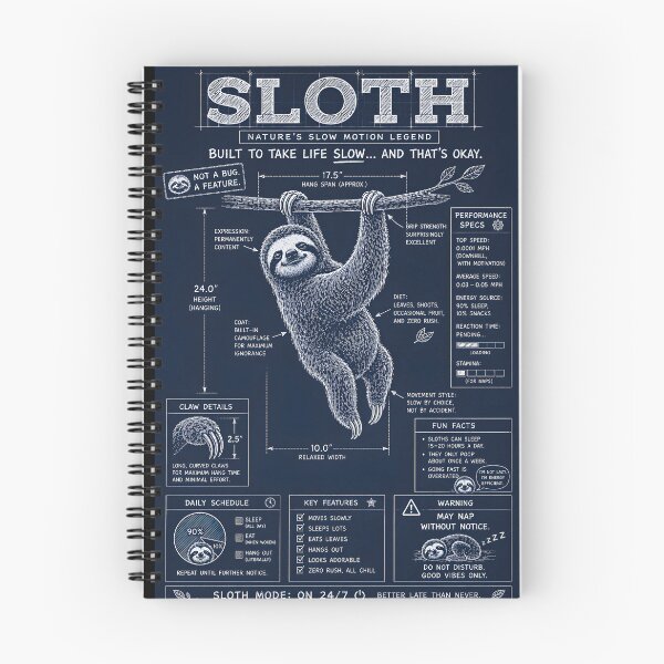 Item preview, Sloth Mode On 24/7 Funny Sloth Blueprint designed and sold by Genius Geek.