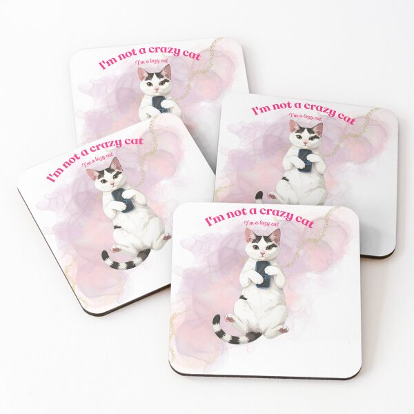 Item preview, I’m Not a Crazy Cat, I’m a Lazy Cat  designed and sold by RAJASWARSTORE.