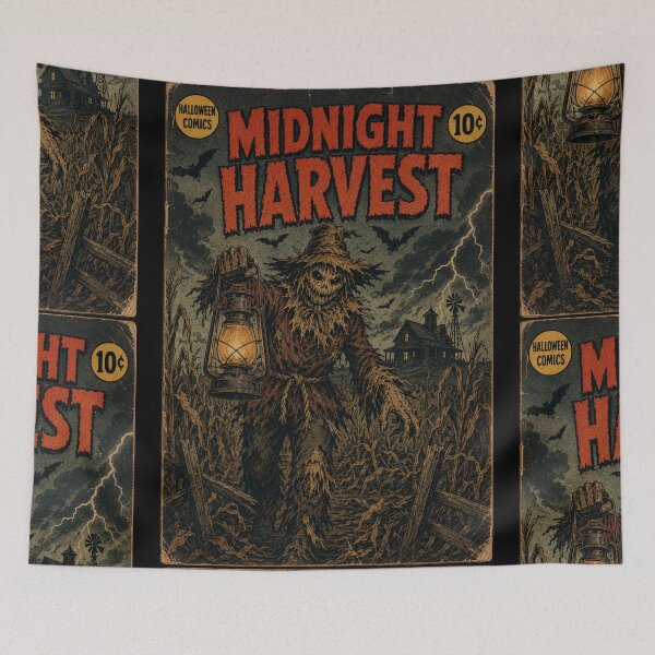 Item preview, Vintage Halloween Cover Art: Haunted Scarecrow Midnight Harvest designed and sold by bapupa.