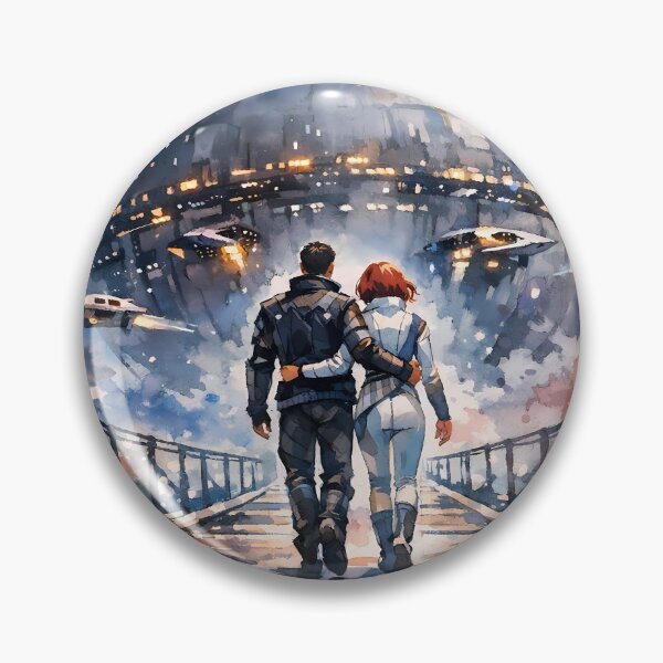 Item preview, Couple Walking Towards Space Station designed and sold by cuprum.