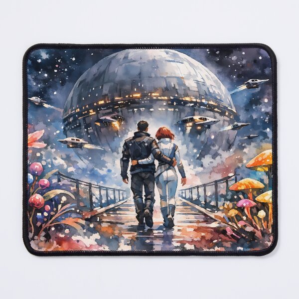 Item preview, Couple Walking Towards Space Station designed and sold by cuprum.