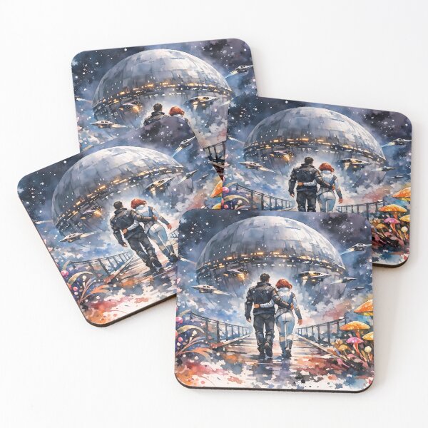 Item preview, Couple Walking Towards Space Station designed and sold by cuprum.