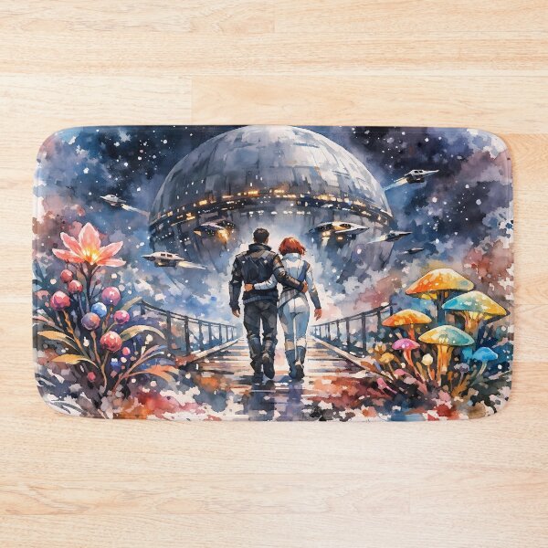 Item preview, Couple Walking Towards Space Station designed and sold by cuprum.