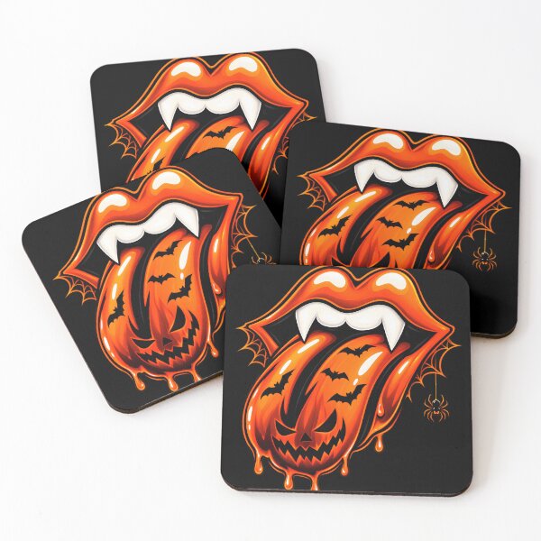Item preview, Rolling Stones Lips Dracula – Vampire Fangs Halloween Rock Art designed and sold by Artify Works.