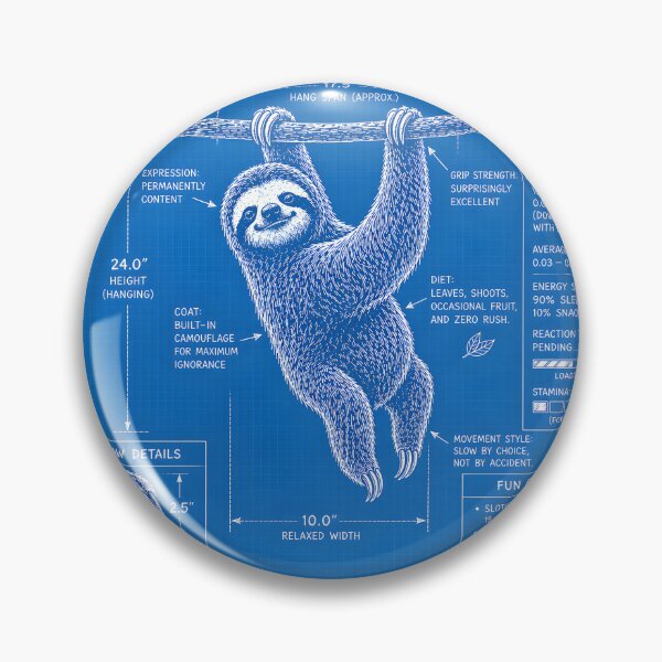 Item preview, Sloth Mode 24/7 Funny Sloth Blueprint designed and sold by Genius Geek.