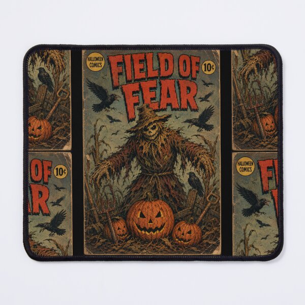 Item preview, Vintage Halloween Cover Art: Sinister Scarecrow Pumpkin Field designed and sold by bapupa.