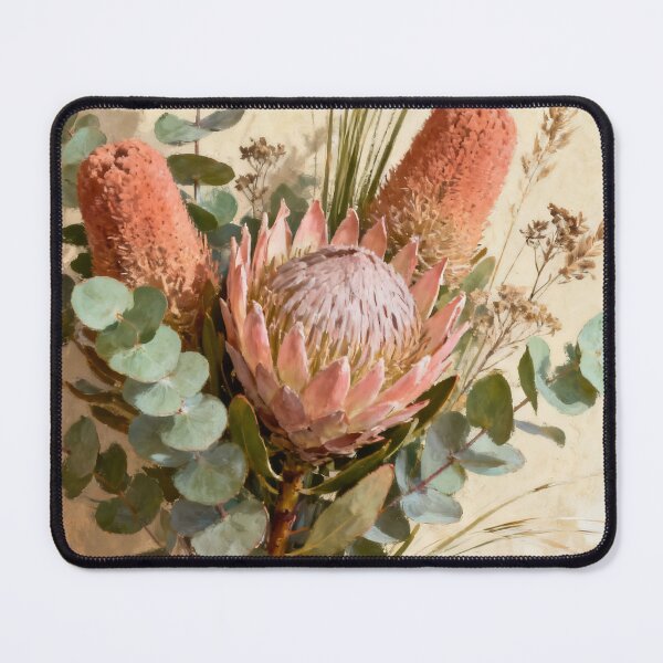 Item preview, Protea Botanical Wall Art, Modern Floral Painting, Australian Botanical Print, Earthy Nature Decor designed and sold by stylishdzign.
