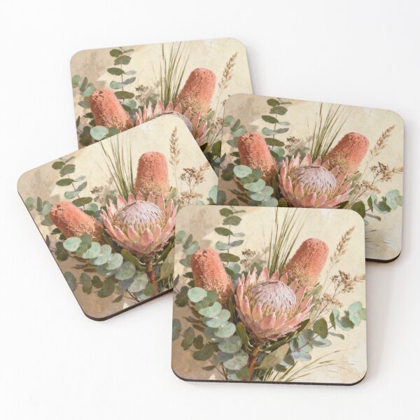 Item preview, Protea Botanical Wall Art, Modern Floral Painting, Australian Botanical Print, Earthy Nature Decor designed and sold by stylishdzign.