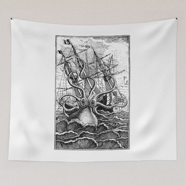 Item preview, Kraken Attacking Ship designed and sold by emanuelfrank.