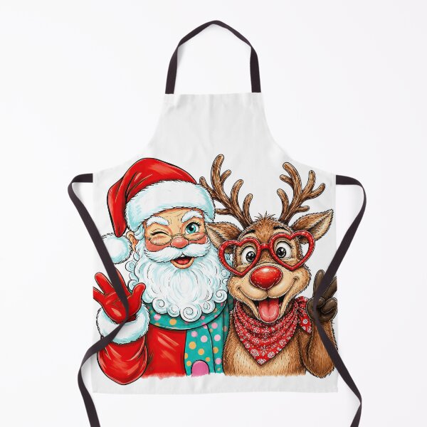 Item preview, Funny Santa Reindeer Heart Glasses Christmas designed and sold by varin-studio.