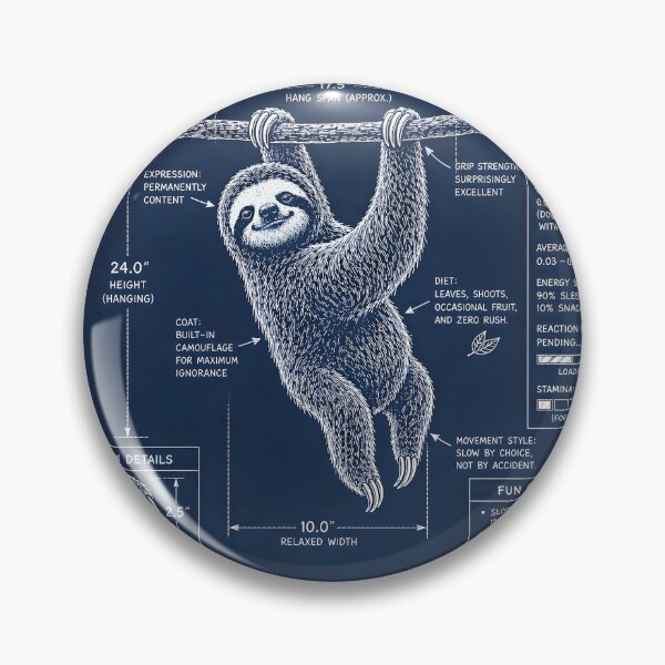 Item preview, Sloth Go Slow Mode 24/7 Funny Sloth Blueprint designed and sold by Genius Geek.