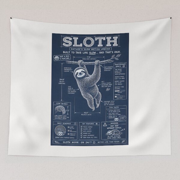 Item preview, Sloth Go Slow Mode 24/7 Funny Sloth Blueprint designed and sold by Genius Geek.