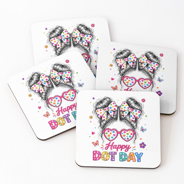 Item preview, Happy Dot Cute Messy Bun Colorful Polka Dot Girl Kid Teacher designed and sold by OddityVault.