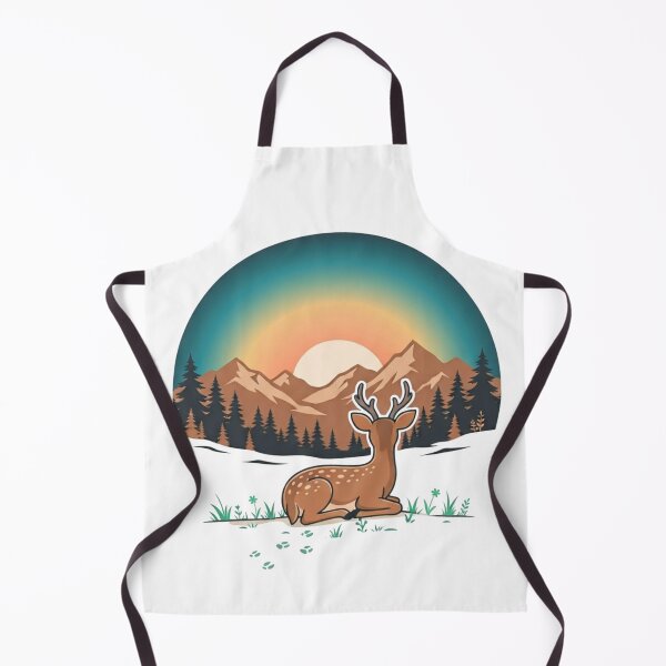 Item preview, Wild Deer in Forest Sunset Mountain Landscape Art  designed and sold by Wildlife Wonders.
