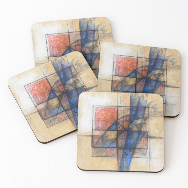Item preview, Abstract Geometric Blue Harmony with Hand-drawn Details designed and sold by Habatour Creations Exclusive Digital Art Products.
