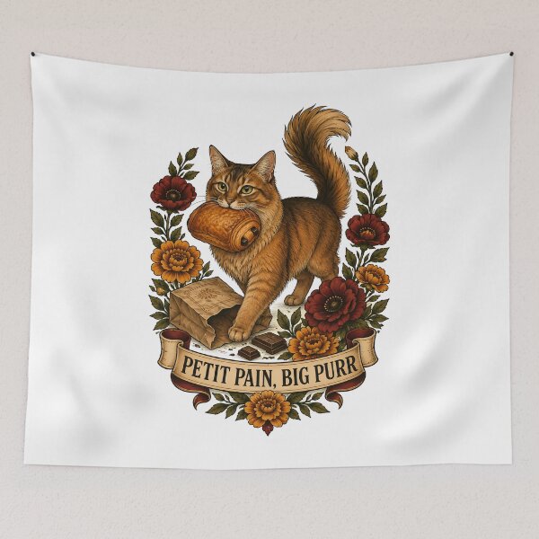 Item preview, Big Purr Chocolate Croissant Bun designed and sold by Old's Cool Cat Studio.