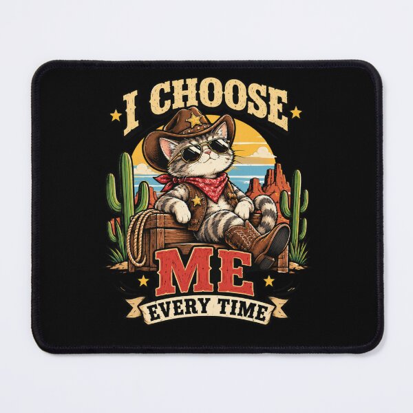 Item preview, I Choose Me Every Time Cowboy Cat T-Shirt – Funny Self Love Western Cat Graphic Tee designed and sold by Artimax-Studio.