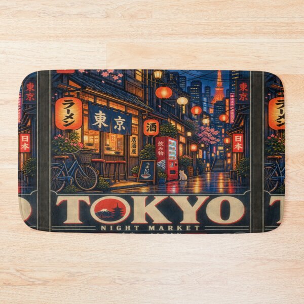 Item preview, Tokyo Night Market Japan Vintage Travel Poster, Retro Tokyo Street Japanese Aesthetic designed and sold by TulipsArtDesigns .