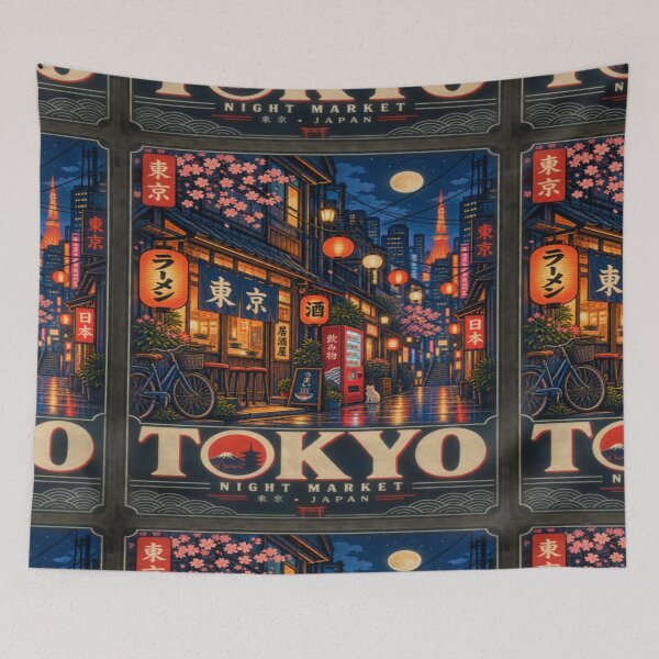 Item preview, Tokyo Night Market Japan Vintage Travel Poster, Retro Tokyo Street Japanese Aesthetic designed and sold by TulipsArtDesigns .