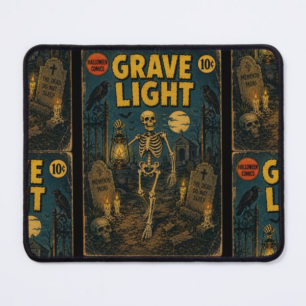 Item preview, Vintage Halloween Cover Art: Spooky Skeleton Lantern Keeper designed and sold by bapupa.