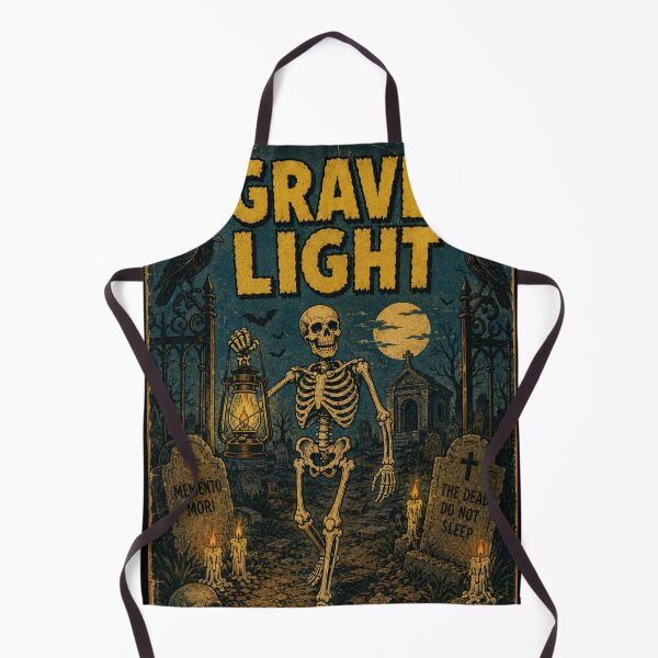Item preview, Vintage Halloween Cover Art: Spooky Skeleton Lantern Keeper designed and sold by bapupa.