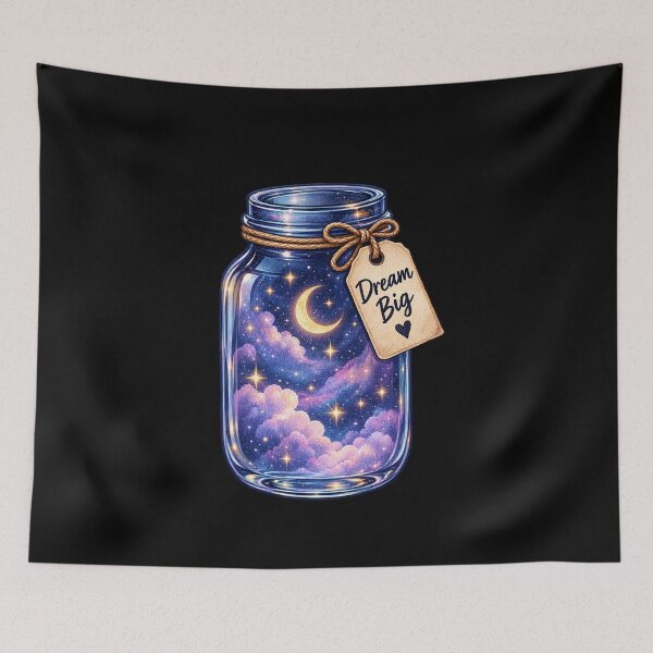 Item preview, Dream Big Galaxy in a Jar - Celestial Moon and Stars Night Sky designed and sold by Nunaprettyshop.
