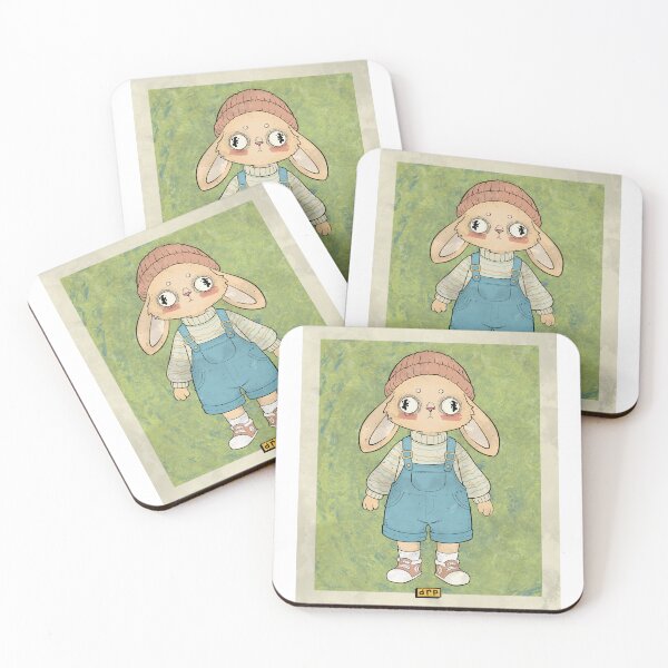 Item preview, Kawaii Bunny Girl in Denim Overalls Art designed and sold by DRP-art.