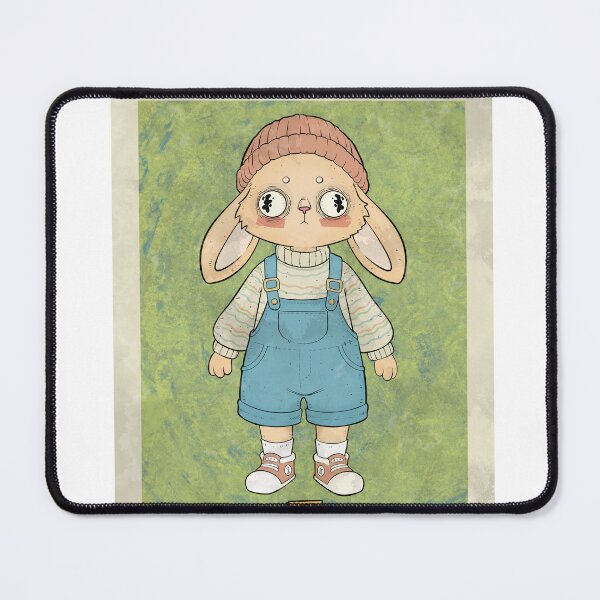 Item preview, Kawaii Bunny Girl in Denim Overalls Art designed and sold by DRP-art.