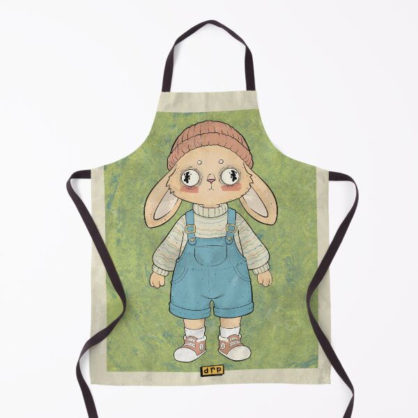 Item preview, Kawaii Bunny Girl in Denim Overalls Art designed and sold by DRP-art.
