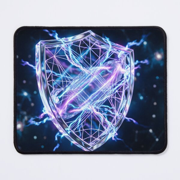 Item preview, Neon Cyber Shield - Abstract Tech & Cybersecurity Design designed and sold by Agnisherl.