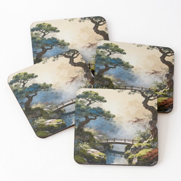 Item preview, Japanese Garden Wall Art, Zen Garden Landscape Painting, Asian Nature Print, Serene Botanical Decor designed and sold by stylishdzign.