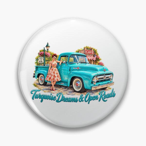 Item preview, Turquoise Dreams & Open Roads — Vintage Route 66 Pickup designed and sold by Russell Thorne.