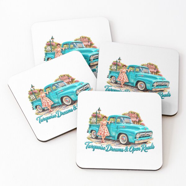 Item preview, Turquoise Dreams & Open Roads — Vintage Route 66 Pickup designed and sold by Russell Thorne.