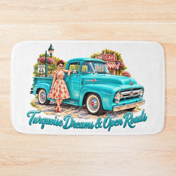 Item preview, Turquoise Dreams & Open Roads — Vintage Route 66 Pickup designed and sold by Russell Thorne.
