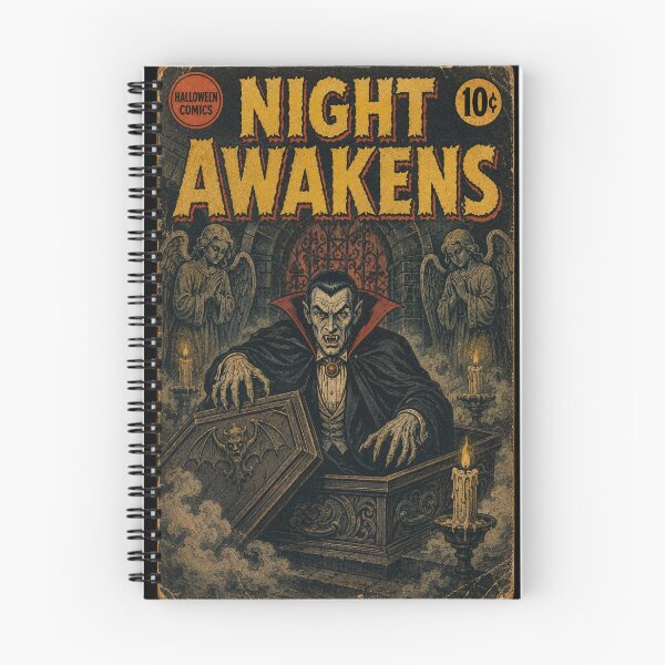 Item preview, Vintage Halloween Cover Art: Haunted Vampire Crypt Awakening designed and sold by bapupa.