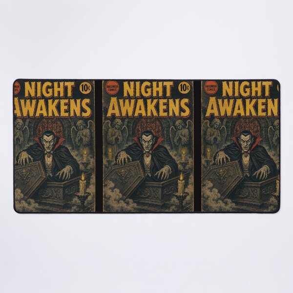 Item preview, Vintage Halloween Cover Art: Haunted Vampire Crypt Awakening designed and sold by bapupa.