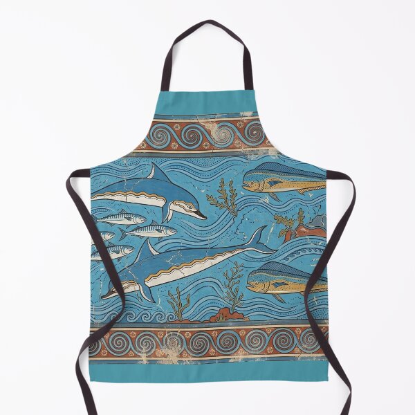 Item preview, The Queen’s Mirage: Minoan Knossos Dolphin Fresco Art Print designed and sold by FreiherrPK.