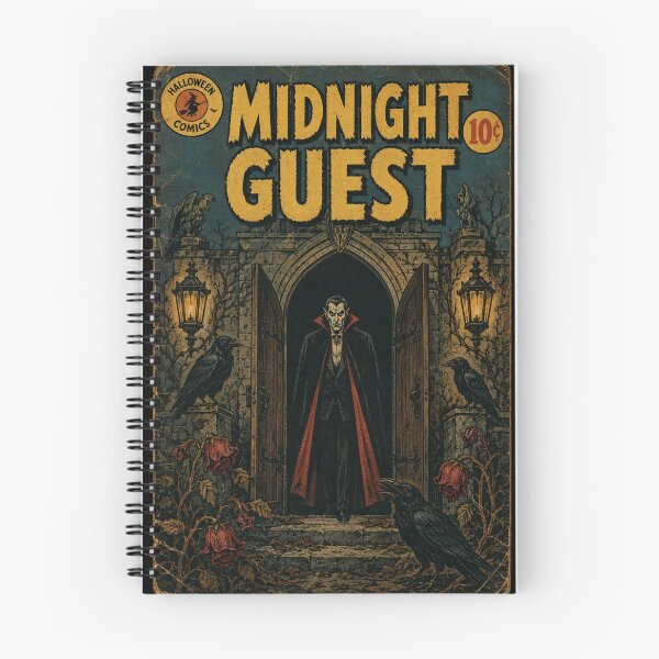 Item preview, Vintage Halloween Cover Art: Moonlit Vampire Manor Visitor designed and sold by bapupa.