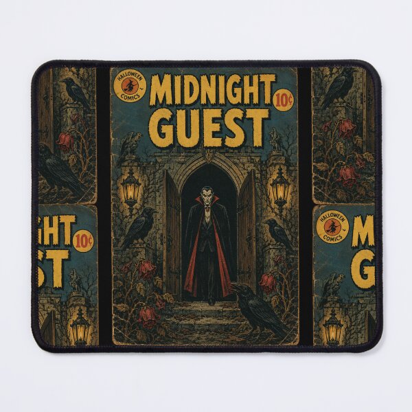 Item preview, Vintage Halloween Cover Art: Moonlit Vampire Manor Visitor designed and sold by bapupa.