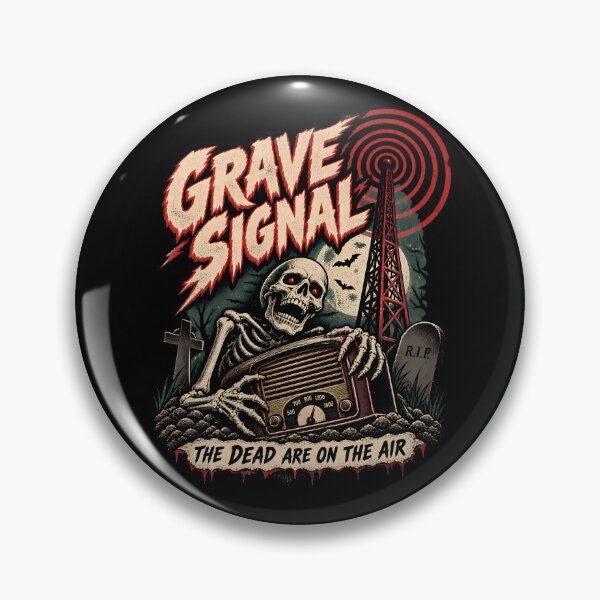 Item preview, Grave Signal Gothic Horror Illustration with Skeleton and Eerie Radio Tower designed and sold by potseed21.