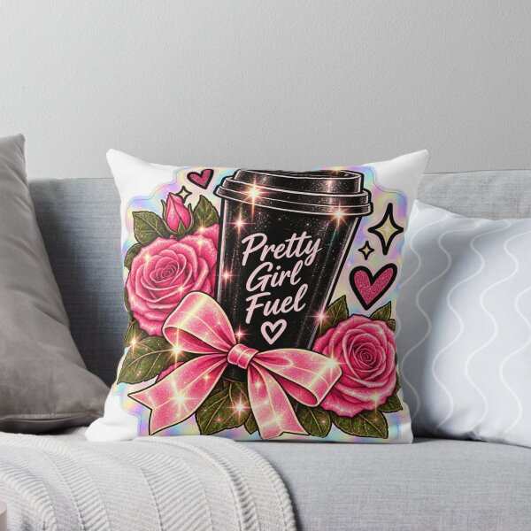Item preview, Holographic Pretty Girl Fuel Sticker – Pink Rose Coffee Cup, Coquette Girly Aesthetic designed and sold by AstraDrip Studio.